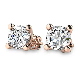 Dámské náušnice růžové zlato 585/1000 přírodní diamant 0.52 ct G/SI 10828-410-NS-CV-DIA