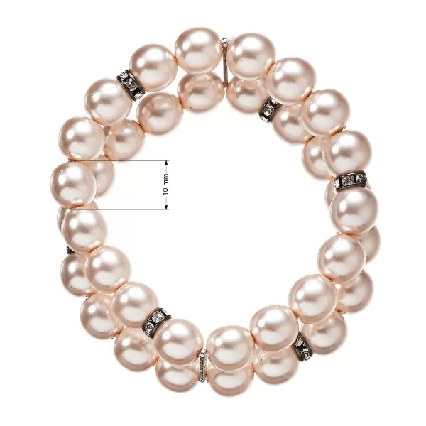 Perlový náramek dvouřadý růžový 33065.3 rose