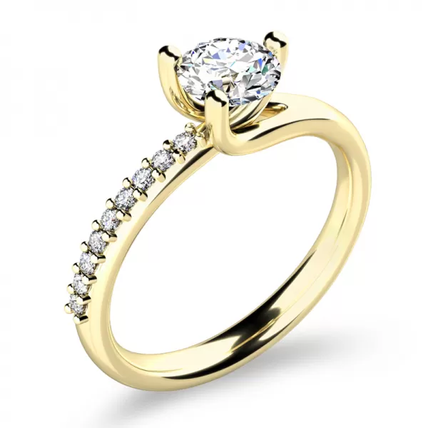 Zásnubní prsten žluté zlato 585/1000 zirkony ZP-10964-ZL-ZIR