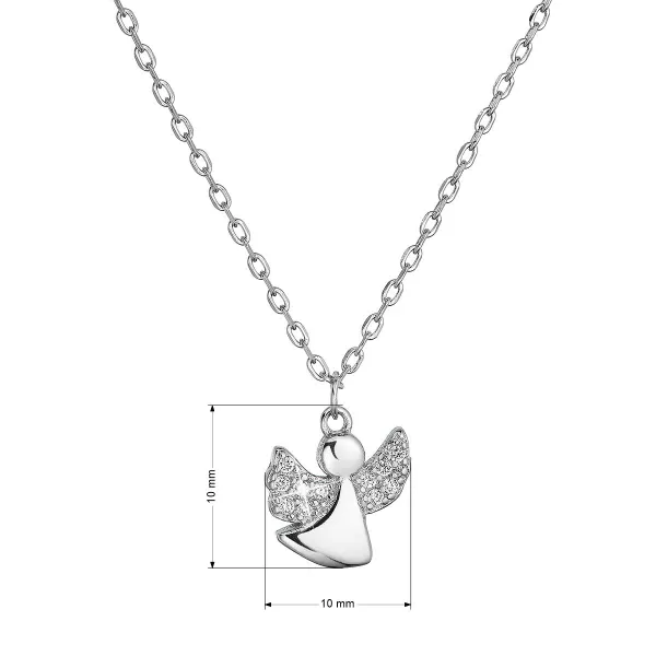 Stříbrný náhrdelník andělíček se zirkony 12106.1