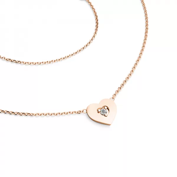 Náhrdelník srdce s diamantem 10874-NH01-CV-DIA