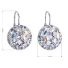 Stříbrné náušnice visací s krystaly Swarovski fialové kulaté 31176.3 violet