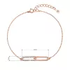 Pozlacený stříbrný ROSE náramek s oválkem se zirkony 13034.1 crystal