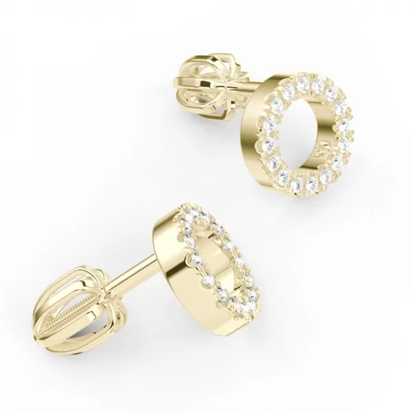 Dámské náušnice žluté zlato 585/1000 přírodní diamant 0.144 ct G/SI kroužky s brilianty 10980-ZL-DIA