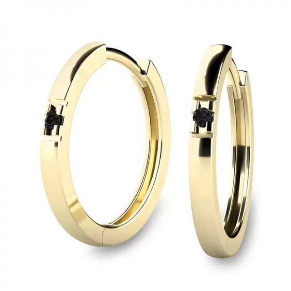 Zlaté kruhy s diamanty 10985-ZL-Black