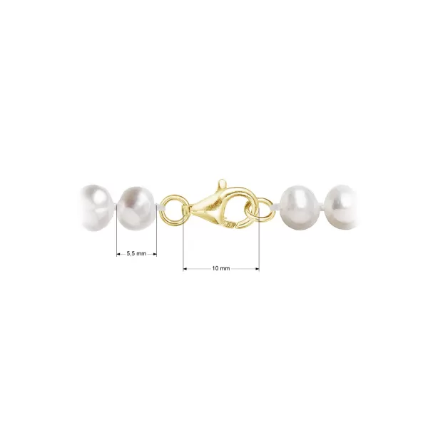 Perlový náramek z říčních perel se zapínáním ze 14 karátového zlata 923001.1/9260 bílý