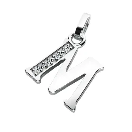 Přívěsek písmeno M bílé zlato 585/1000 přírodní diamanty 0.018 ct G/SI 10982-00-B-DIA-M