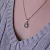 Stříbrný náhrdelník luxusní s pravým minerálním kamenem modrý 12086.3 sky topaz