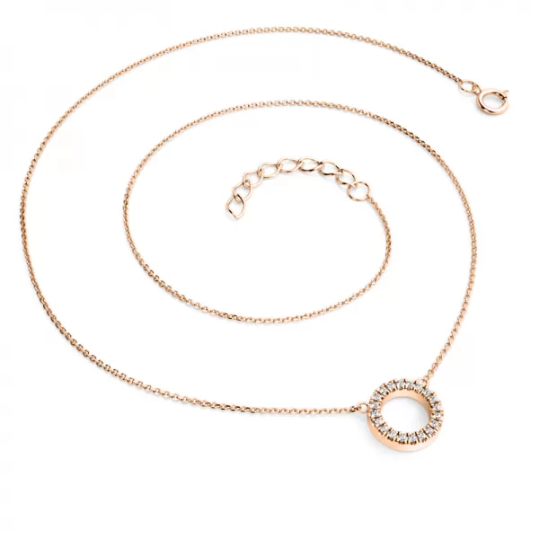 Dámský náhrdelník růžové zlato 585/1000 přírodní diamant G/SI 10981-NH01-CV-DIA