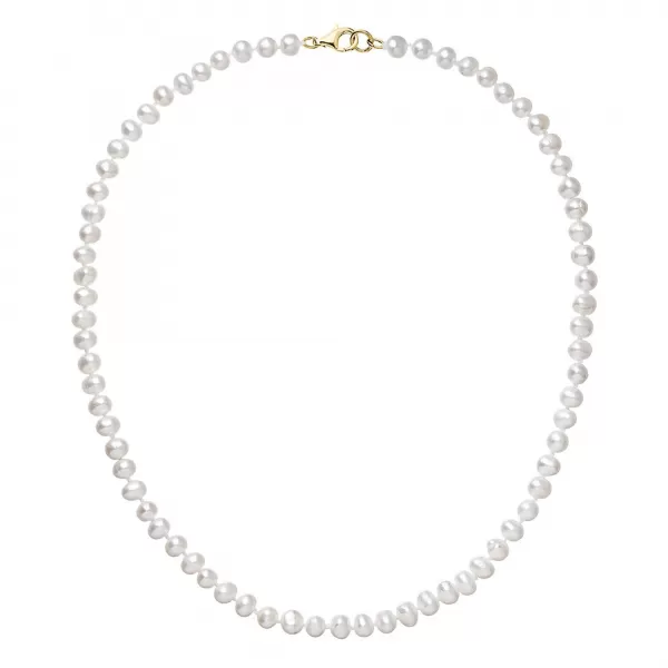 Perlový náhrdelník z říčních perel se zapínáním ze 14 karátového zlata 922001.1/9260 bílý