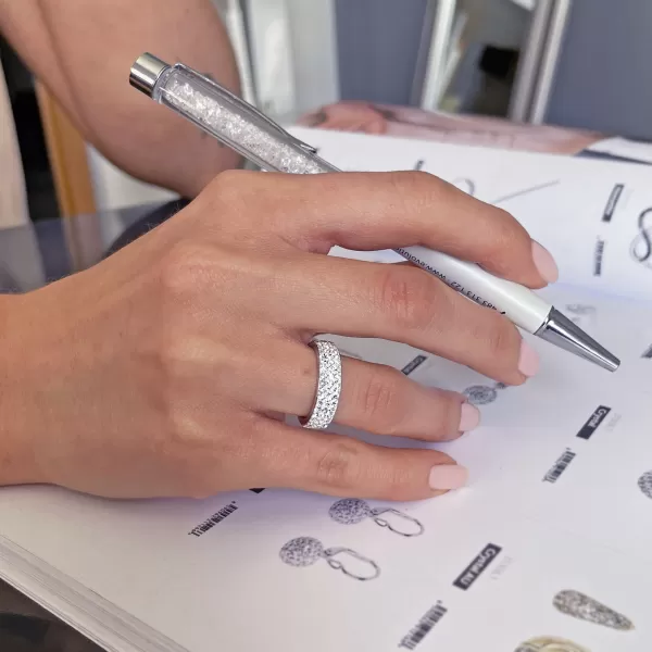 Stříbrný prsten s krystaly Preciosa bílý 35001.1 white