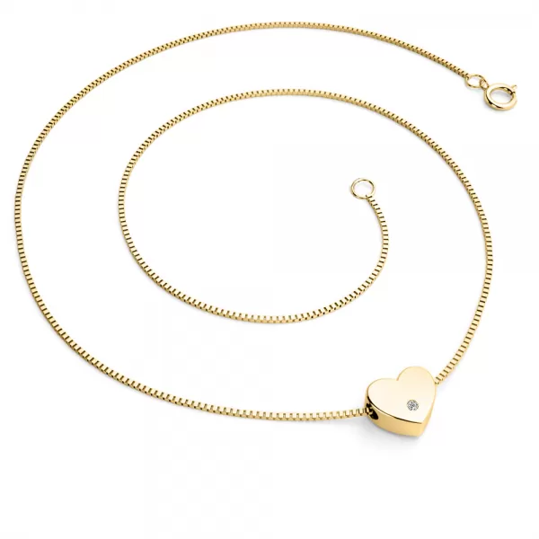 Náhrdelník srdce s diamantem 10979-NH01-ZL-DIA