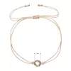 Textilní náramek béžový s krystalem 13041.3 beige