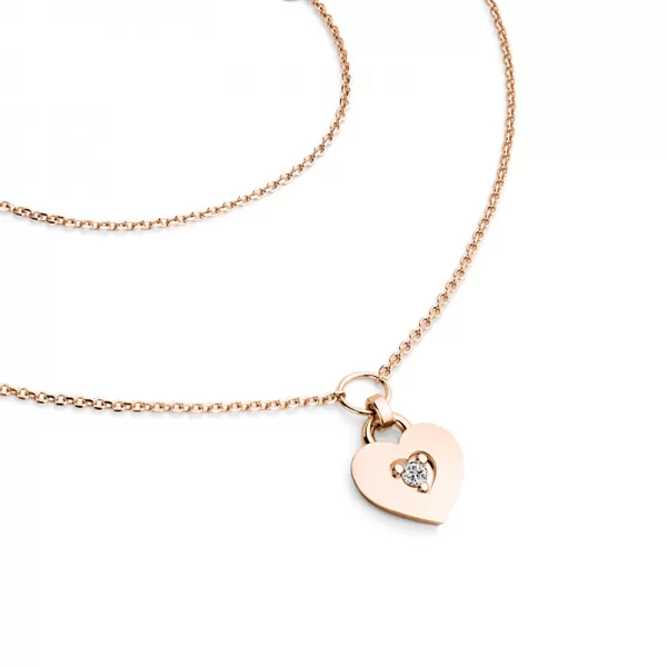 Náhrdelník srdce s diamantem 10874-NH05-CV-DIA