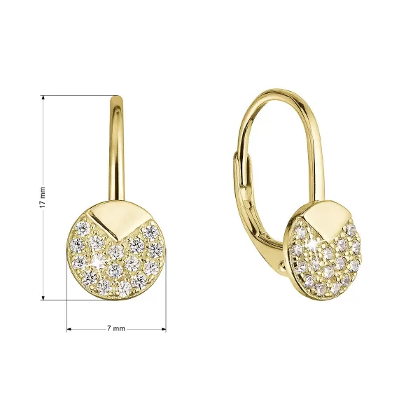 Pozlacené stříbrné náušnice se zirkony 11517.1 crystal