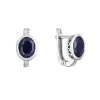 Stříbrné náušnice s pravými minerálními kameny temně modré 11493.3 dark sapphire