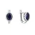 Stříbrné náušnice s pravými minerálními kameny temně modré 11493.3 dark sapphire