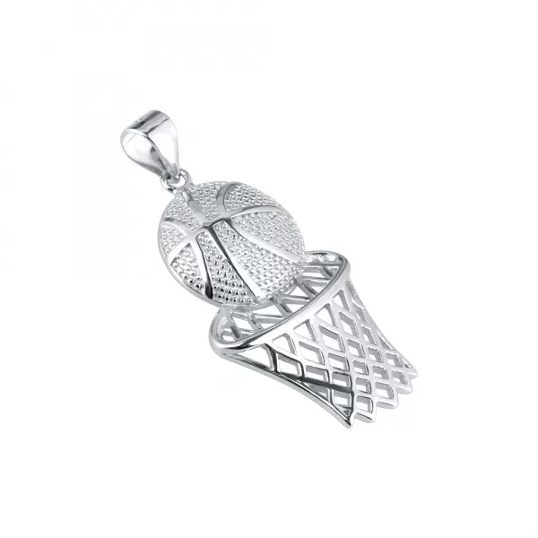 Stříbrný přívěsek basketbalový míč a síť 64024