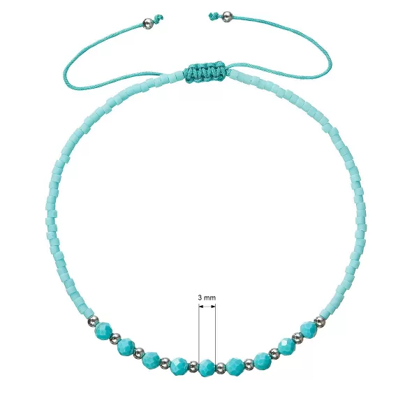 Textilní Miyuki náramek tyrkys 13037.3 turquoise