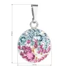 Stříbrný přívěsek s krystaly Swarovski mix barev kulatý 34225.3 water lilly