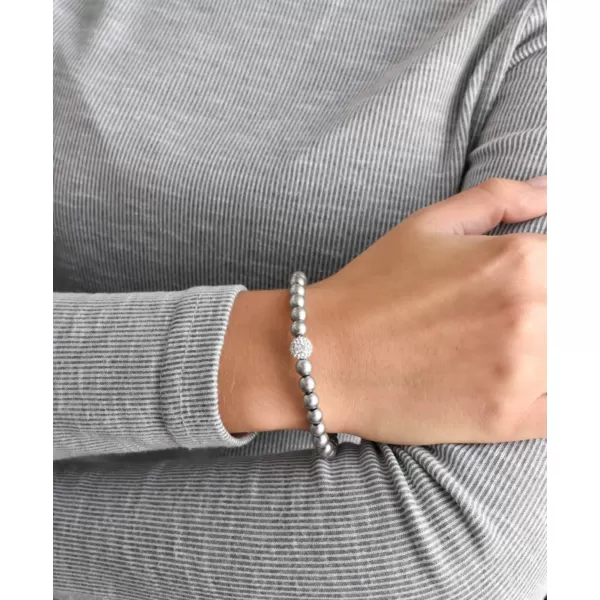Perlový náramek šedý s Preciosa krystaly 33115.3