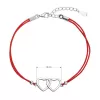 Kabbalah náramek se stříbrnými srdíčky 13050.3 red