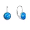 Stříbrné náušnice visací s modrým kulatým syntetickým opálem 11466.3 blue