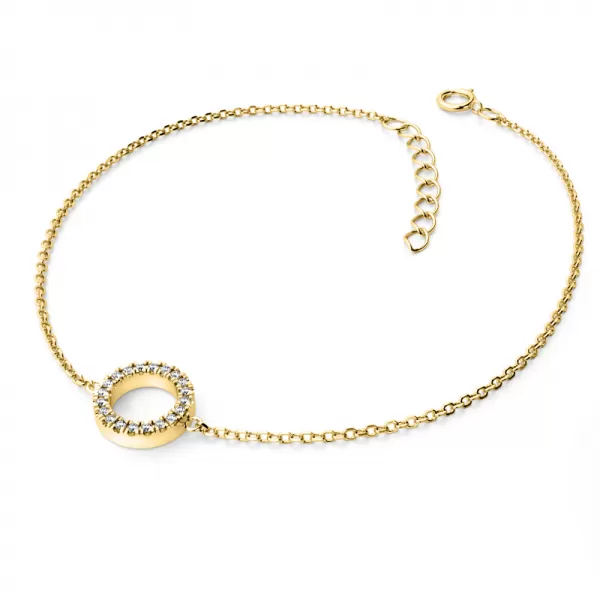 Náramek s kroužkem osázeným diamanty 10981-NR01-ZL