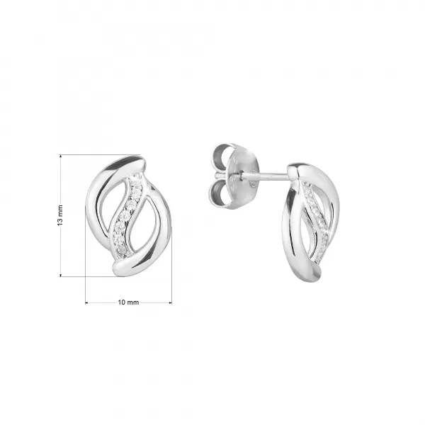 Stříbrné náušnice se zirkony 11531.1 crystal
