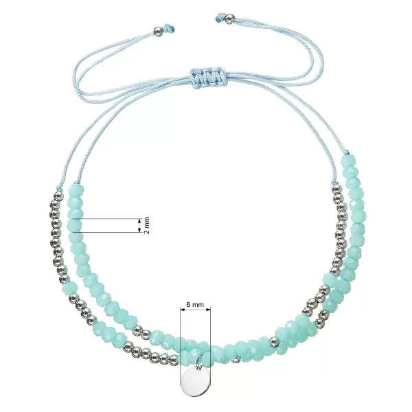 Textilní náramek tyrkysové korálky 13038.3 turquoise