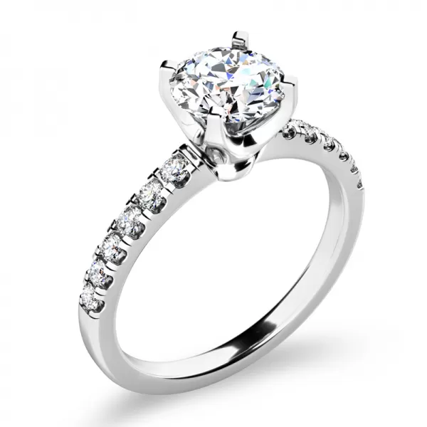 Zásnubní prsten bílé zlato 585/1000 zirkony ZP-10961-B-ZIR