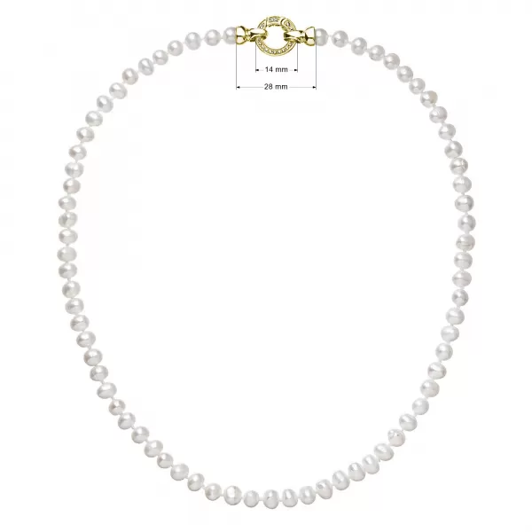 Perlový náhrdelník z pravých říčních perel bílý 22001.1