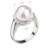 Stříbrný prsten s krystaly Swarovski a bílou perlou 35021.1