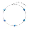 Stříbrný náramek se syntetickými opály modrý kulatý 13029.3 blue