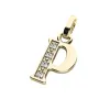 Přívěsek písmeno P bílé zlato 585/1000 přírodní diamanty 0.018 ct G/SI 10982-00-ZL-DIA-P