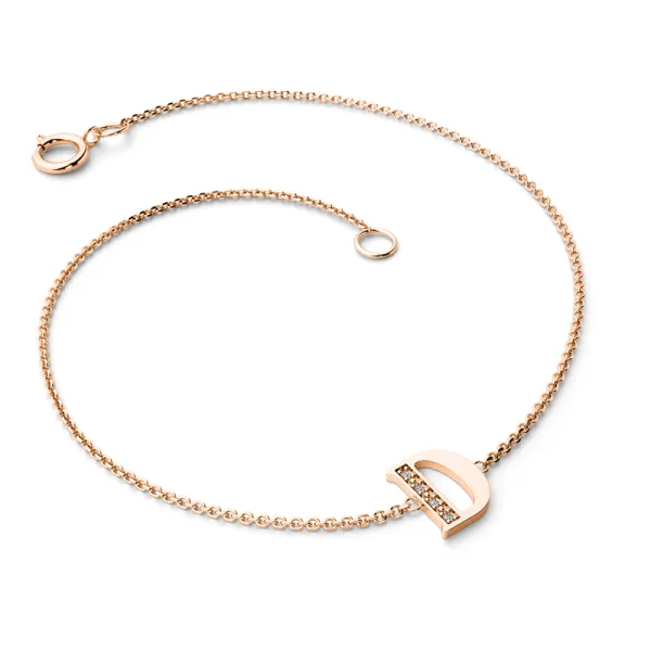 Náramek z růžového zlata 585/1000 přírodní diamanty 0.018 ct G/SI 10982-NR05-D-CV-DIA