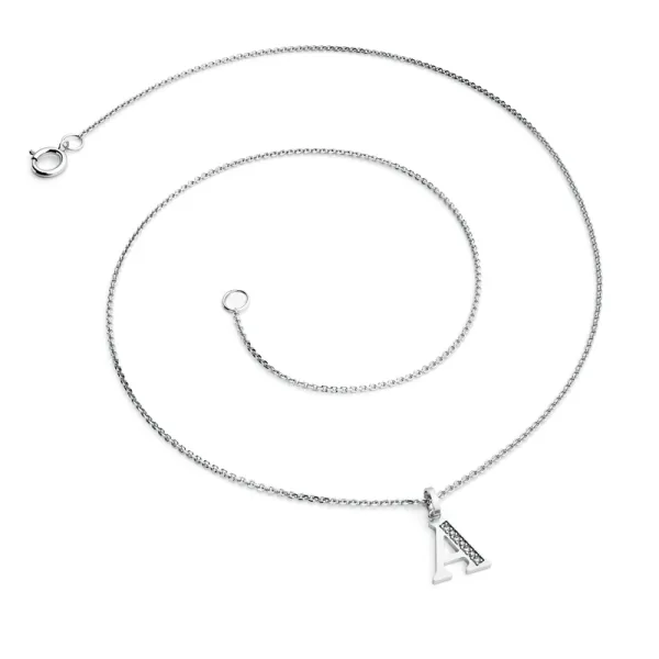 Přívěsek písmeno G bílé zlato 585/1000 přírodní diamanty 0.018 ct G/SI 10982-00-B-DIA-G