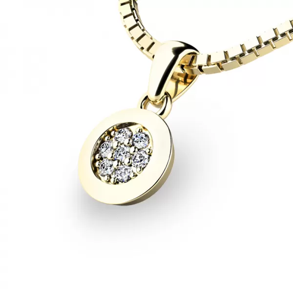 Přívěsek ze žlutého zlata s diamanty 10904-ZL-DIA