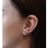Stříbrné náušnice pecka se Swarovski krystaly modré kulaté 31113.3 light turquoise