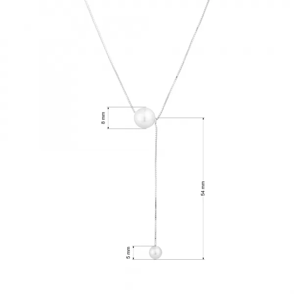 Stříbrný náhrdelník s shell perličkami 12103.1