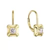 Pozlacené stříbrné náušnice čtverečky se zirkonem 11506.1 crystal