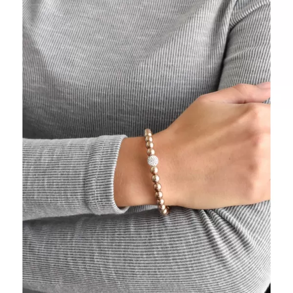 Perlový náramek hnědý s Preciosa krystaly 33115.3