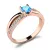 Dámský prsten růžové zlato 585/1000 přírodní diamant G/SI s topaz 10998-CV-TPZ