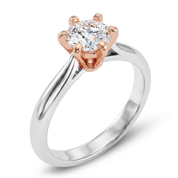 Dámský prsten bílé růžové zlato 585/1000 přírodní diamant 0.620ct G/SI 10999-BCV-DIA