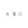 Stříbrné náušnice pecky s kulatým zirkonem 11530.1 crystal