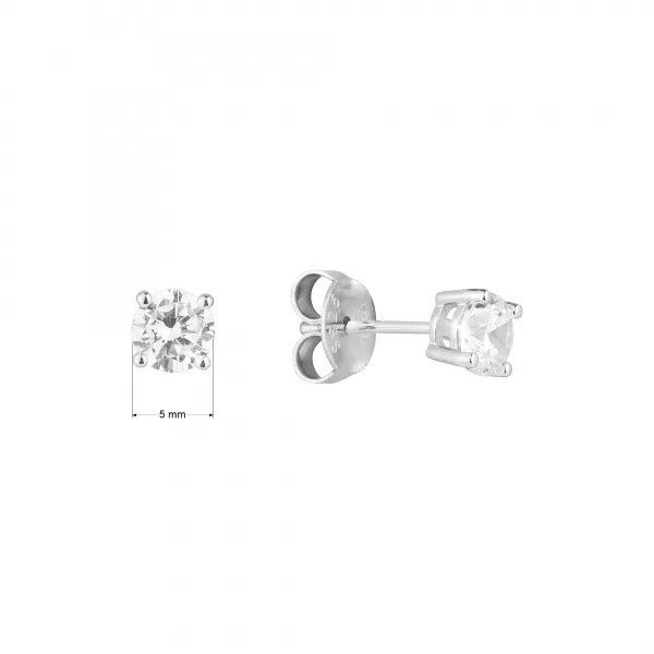 Stříbrné náušnice pecky s kulatým zirkonem 11530.1 crystal