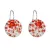 Stříbrné náušnice visací s krystaly Swarovski mix barev oranžová kulaté 31176.3 sanset