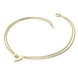 Dámský náramek žluté zlato 585/1000 přírodní diamant G/SI srdce 10874-NR02-ZL
