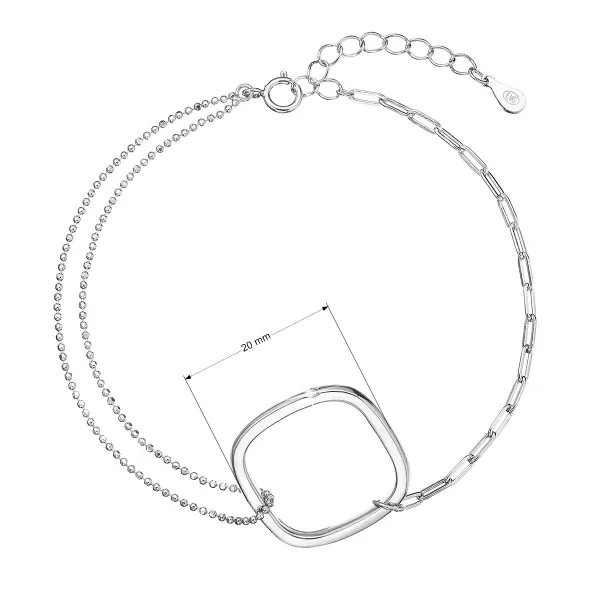 Stříbrný náramek kostička s mini zirkonkem 13036.1