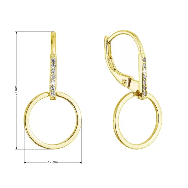 Pozlacené stříbrné náušnice visací kroužek 11539.1